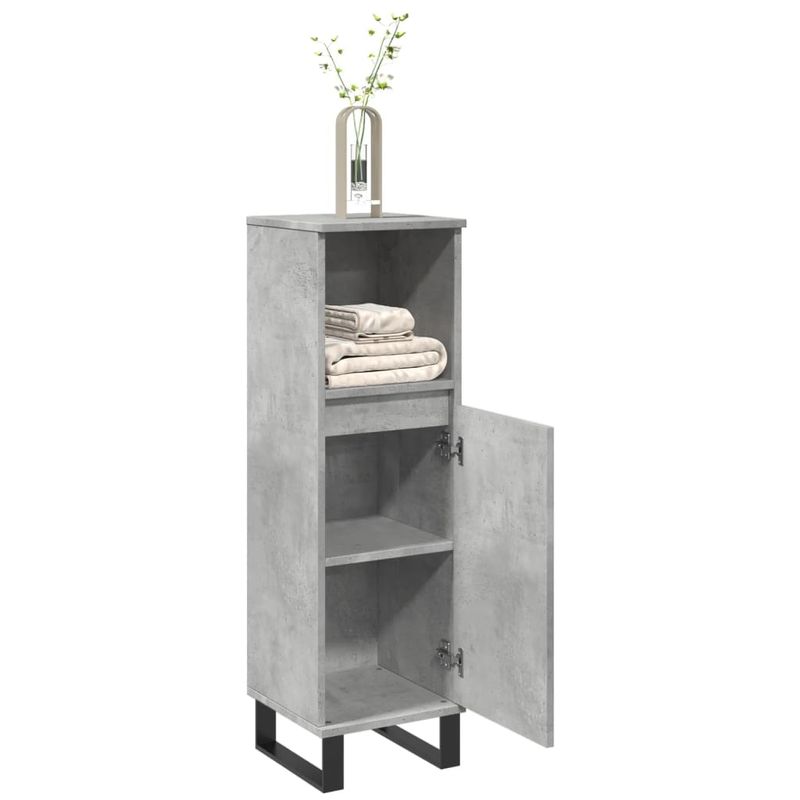 Casa si Gradina - Mobilier - Mobilier baie - Comode baie - Dulap de baie, gri beton, 30x30x100 cm, lemn prelucrat - Infinity.ro