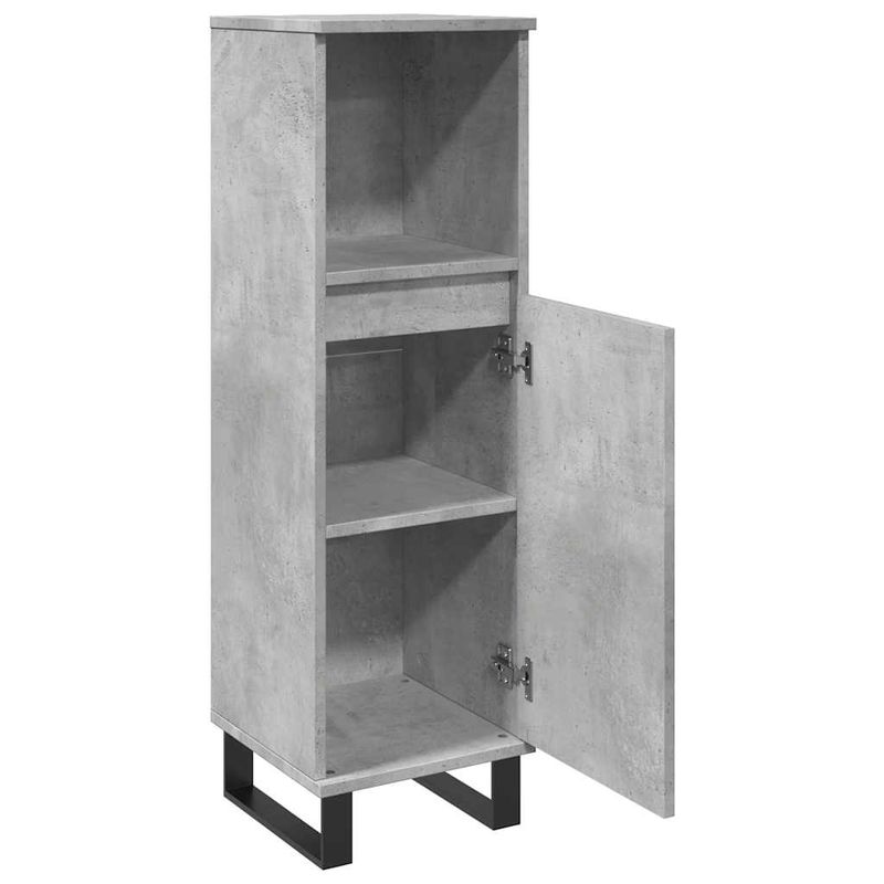 Casa si Gradina - Mobilier - Mobilier baie - Comode baie - Dulap de baie, gri beton, 30x30x100 cm, lemn prelucrat - Infinity.ro