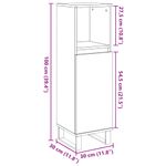 Casa si Gradina - Mobilier - Mobilier baie - Comode baie - Dulap de baie, gri beton, 30x30x100 cm, lemn prelucrat - Infinity.ro
