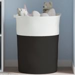 Casa si Gradina - Mobilier - Organizare si depozitare - Cutii depozitare - Cos de depozitare, negru si alb, Ø49x65 cm, bumbac - Infinity.ro