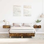 Casa si Gradina - Mobilier - Paturi si accesorii - Paturi - Cadru pat fara saltea Stejar afumat 135x190 cm Lemn prelucrat - Infinity.ro