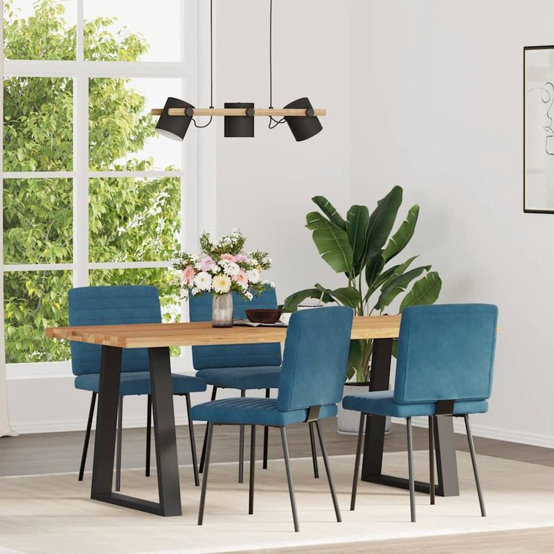 Casa si Gradina - Mobilier - Scaune si fotolii - Scaune - Scaune de bucatarie, 4 buc., albastru, catifea - Infinity.ro
