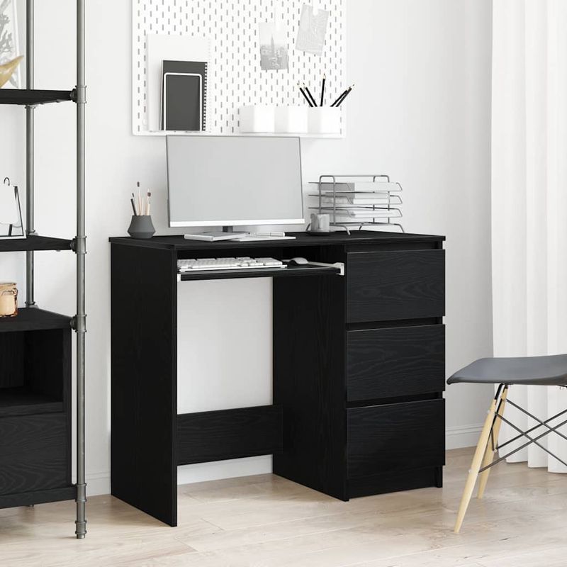 Casa si Gradina - Mobilier - Mese si birouri - Birouri - Birou Stejar negru 90x45x76 cm Lemn prelucrat - Infinity.ro