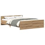 Casa si Gradina - Mobilier - Paturi si accesorii - Paturi - Cadru pat fara saltea Stejar Artisan 120x200cm Lemn prelucrat - Infinity.ro