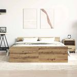 Casa si Gradina - Mobilier - Paturi si accesorii - Paturi - Cadru pat fara saltea Stejar Artisan 120x200cm Lemn prelucrat - Infinity.ro