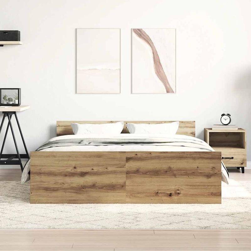 Casa si Gradina - Mobilier - Paturi si accesorii - Paturi - Cadru pat fara saltea Stejar Artisan 120x200cm Lemn prelucrat - Infinity.ro