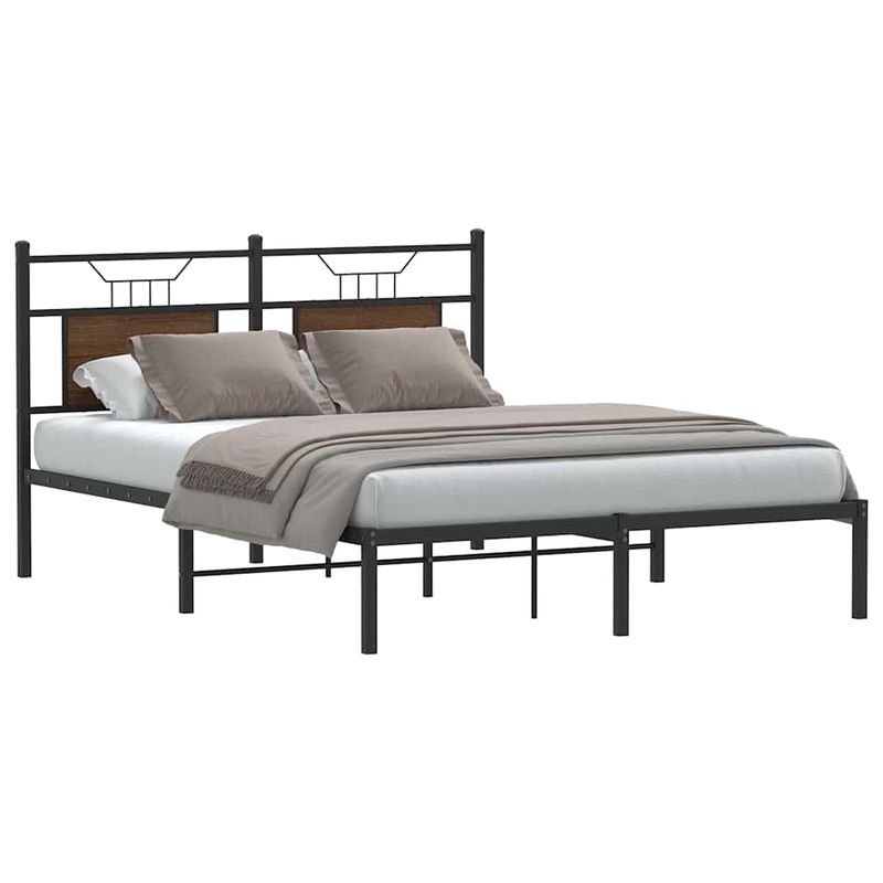 Casa si Gradina - Mobilier - Paturi si accesorii - Paturi - Cadru pat fara saltea stejar maro, 140x190 cm, lemn prelucrat - Infinity.ro