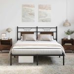 Casa si Gradina - Mobilier - Paturi si accesorii - Paturi - Cadru pat fara saltea stejar maro, 140x190 cm, lemn prelucrat - Infinity.ro