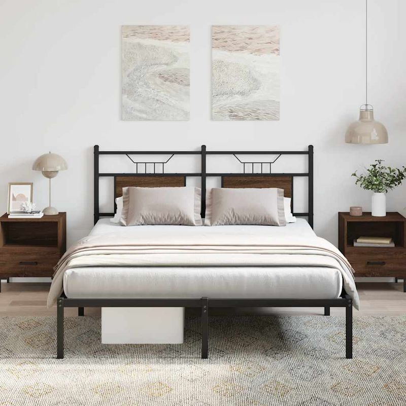 Casa si Gradina - Mobilier - Paturi si accesorii - Paturi - Cadru pat fara saltea stejar maro, 140x190 cm, lemn prelucrat - Infinity.ro