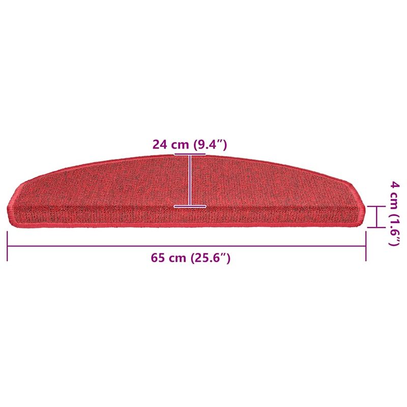 Casa si Gradina - Textile si covoare - Covoare - Covoare casa - Covorase scara 30 buc Rosu Bordeaux 65x24x4 cm - Infinity.ro