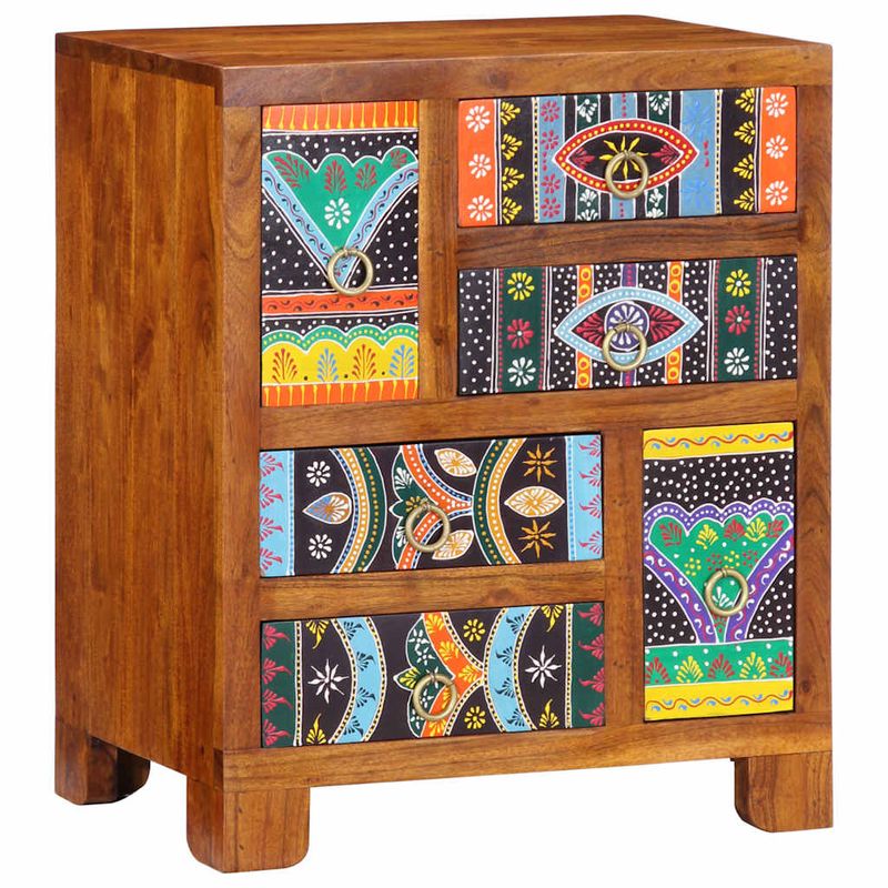 Casa si Gradina - Mobilier - Comode si corpuri - Comode - Bufeta multicolor 50x35x60 din lemn masiv de salcam - Infinity.ro