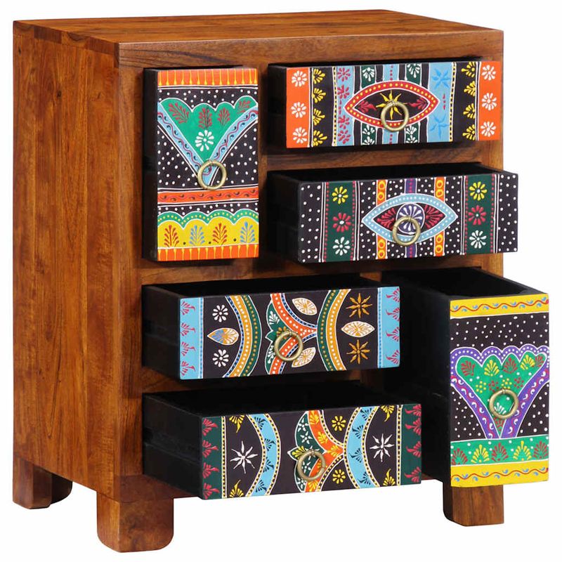 Casa si Gradina - Mobilier - Comode si corpuri - Comode - Bufeta multicolor 50x35x60 din lemn masiv de salcam - Infinity.ro