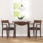 Casa si Gradina - Mobilier - Scaune si fotolii - Scaune - Scaune sufragerie cu perne 2 buc. cauciuc din lemn masiv maro - Infinity.ro