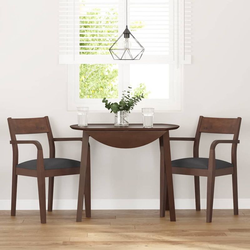 Casa si Gradina - Mobilier - Scaune si fotolii - Scaune - Scaune sufragerie cu perne 2 buc. cauciuc din lemn masiv maro - Infinity.ro