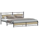 Casa si Gradina - Mobilier - Paturi si accesorii - Paturi - Cadru de pat metalic fara saltea, stejar sonoma, 193x203 cm - Infinity.ro