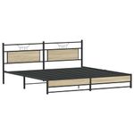 Casa si Gradina - Mobilier - Paturi si accesorii - Paturi - Cadru de pat metalic fara saltea, stejar sonoma, 193x203 cm - Infinity.ro