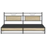 Casa si Gradina - Mobilier - Paturi si accesorii - Paturi - Cadru de pat metalic fara saltea, stejar sonoma, 193x203 cm - Infinity.ro