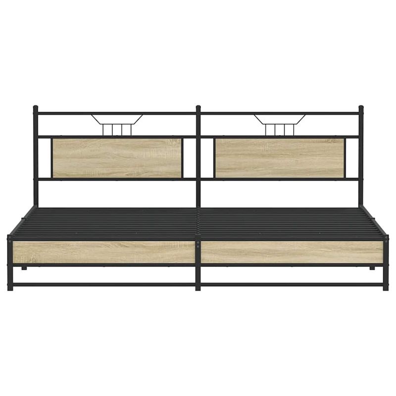 Casa si Gradina - Mobilier - Paturi si accesorii - Paturi - Cadru de pat metalic fara saltea, stejar sonoma, 193x203 cm - Infinity.ro