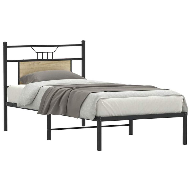 Casa si Gradina - Mobilier - Paturi si accesorii - Paturi - Cadru pat fara saltea stejar sonoma, 90x200 cm, lemn prelucrat - Infinity.ro
