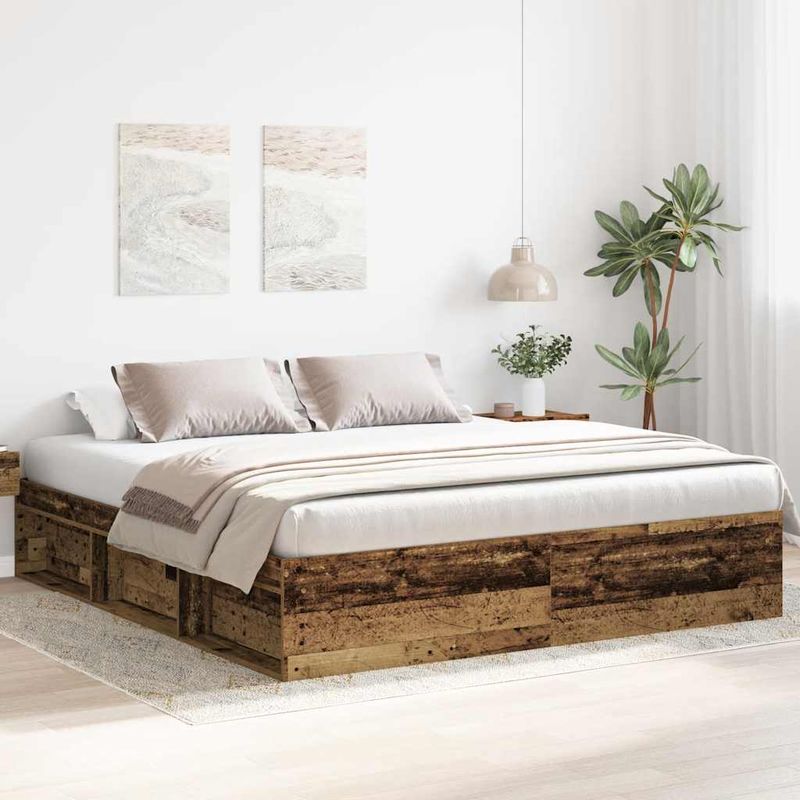 Casa si Gradina - Mobilier - Paturi si accesorii - Paturi - Cadru de pat fara saltea Lemn vechi 180x200cm Lemn prelucrat - Infinity.ro
