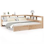 Casa si Gradina - Mobilier - Paturi si accesorii - Paturi - Pat cu biblioteca fara saltea, 180x200 cm, lemn masiv de pin - Infinity.ro