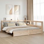 Casa si Gradina - Mobilier - Paturi si accesorii - Paturi - Pat cu biblioteca fara saltea, 180x200 cm, lemn masiv de pin - Infinity.ro
