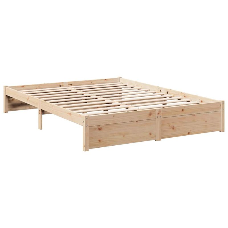 Casa si Gradina - Mobilier - Paturi si accesorii - Paturi - Pat cu biblioteca fara saltea, 150x200 cm, lemn masiv de pin - Infinity.ro
