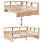Casa si Gradina - Mobilier - Paturi si accesorii - Paturi - Pat cu biblioteca fara saltea, 150x200 cm, lemn masiv de pin - Infinity.ro
