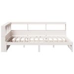 Casa si Gradina - Mobilier - Paturi si accesorii - Paturi - Pat cu biblioteca fara saltea, alb, 90x190 cm, lemn masiv pin - Infinity.ro