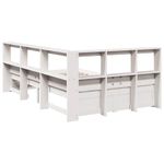 Casa si Gradina - Mobilier - Paturi si accesorii - Paturi - Pat cu biblioteca fara saltea, alb, 90x190 cm, lemn masiv pin - Infinity.ro