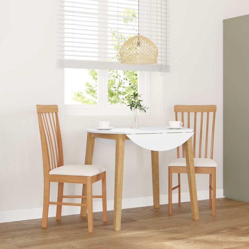 Casa si Gradina - Mobilier - Scaune si fotolii - Scaune - Scaune de sufragerie cu perne 2 buc din cauciuc din lemn masiv - Infinity.ro