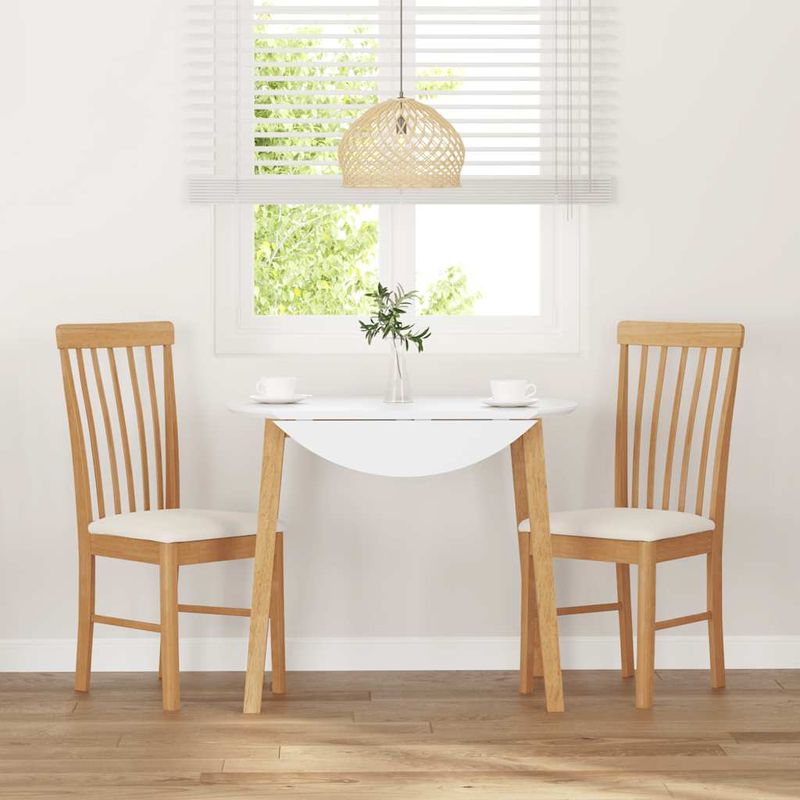 Casa si Gradina - Mobilier - Scaune si fotolii - Scaune - Scaune de sufragerie cu perne 2 buc din cauciuc din lemn masiv - Infinity.ro