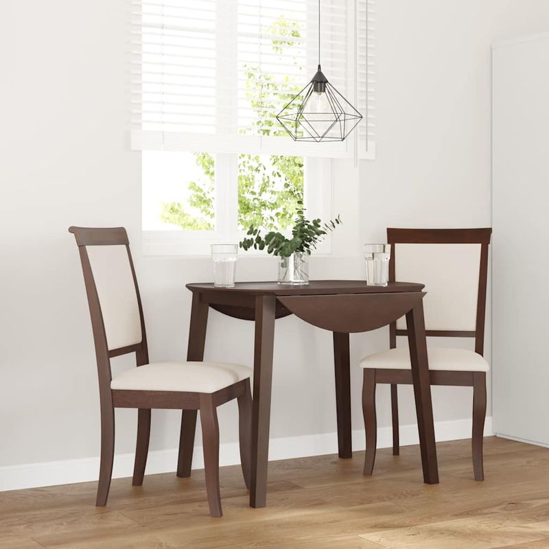 Casa si Gradina - Mobilier - Scaune si fotolii - Scaune - Scaune sufragerie cu perne 2 buc. cauciuc din lemn masiv maro - Infinity.ro