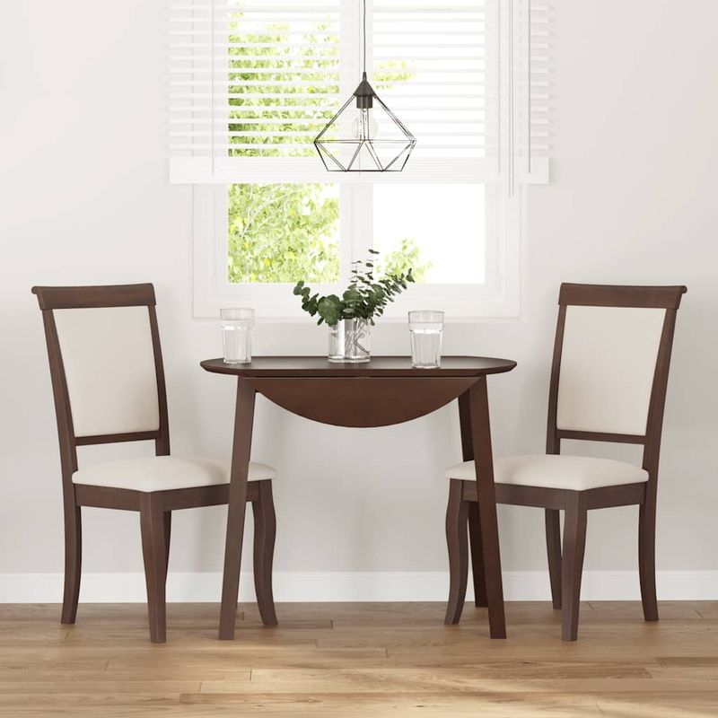 Casa si Gradina - Mobilier - Scaune si fotolii - Scaune - Scaune sufragerie cu perne 2 buc. cauciuc din lemn masiv maro - Infinity.ro