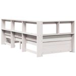 Casa si Gradina - Mobilier - Paturi si accesorii - Paturi - Pat cu biblioteca fara saltea, alb, 90x200 cm, lemn masiv pin - Infinity.ro