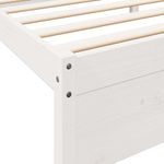 Casa si Gradina - Mobilier - Paturi si accesorii - Paturi - Pat cu biblioteca fara saltea, alb, 90x200 cm, lemn masiv pin - Infinity.ro