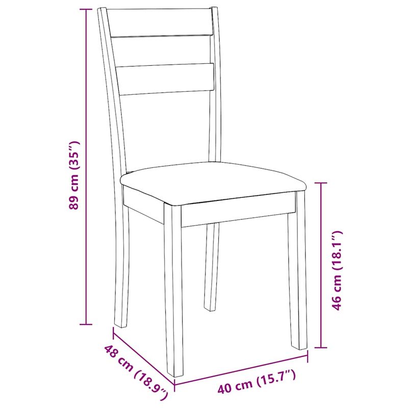 Casa si Gradina - Mobilier - Scaune si fotolii - Scaune - Scaune sufragerie cu perne 2 buc. cauciuc din lemn masiv maro - Infinity.ro