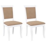 Casa si Gradina - Mobilier - Scaune si fotolii - Scaune - Scaune de sufragerie cu perne 2 buc cauciuc din lemn masiv alb - Infinity.ro