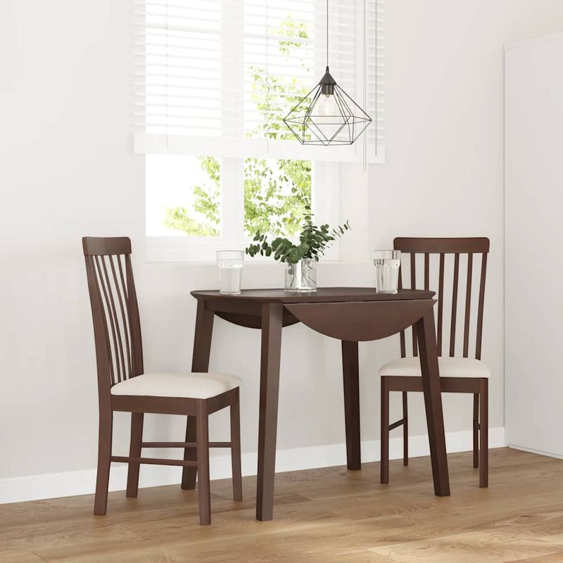 Casa si Gradina - Mobilier - Scaune si fotolii - Scaune - Scaune sufragerie cu perne 2 buc. cauciuc din lemn masiv maro - Infinity.ro