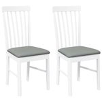 Casa si Gradina - Mobilier - Scaune si fotolii - Scaune - Scaune de sufragerie cu perne 2 buc cauciuc din lemn masiv alb - Infinity.ro
