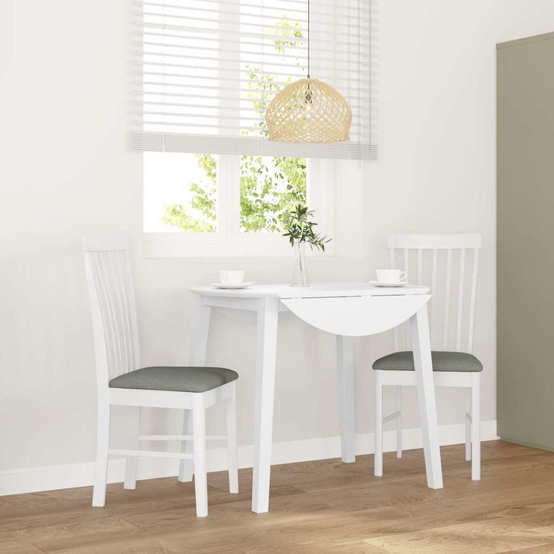 Casa si Gradina - Mobilier - Scaune si fotolii - Scaune - Scaune de sufragerie cu perne 2 buc cauciuc din lemn masiv alb - Infinity.ro