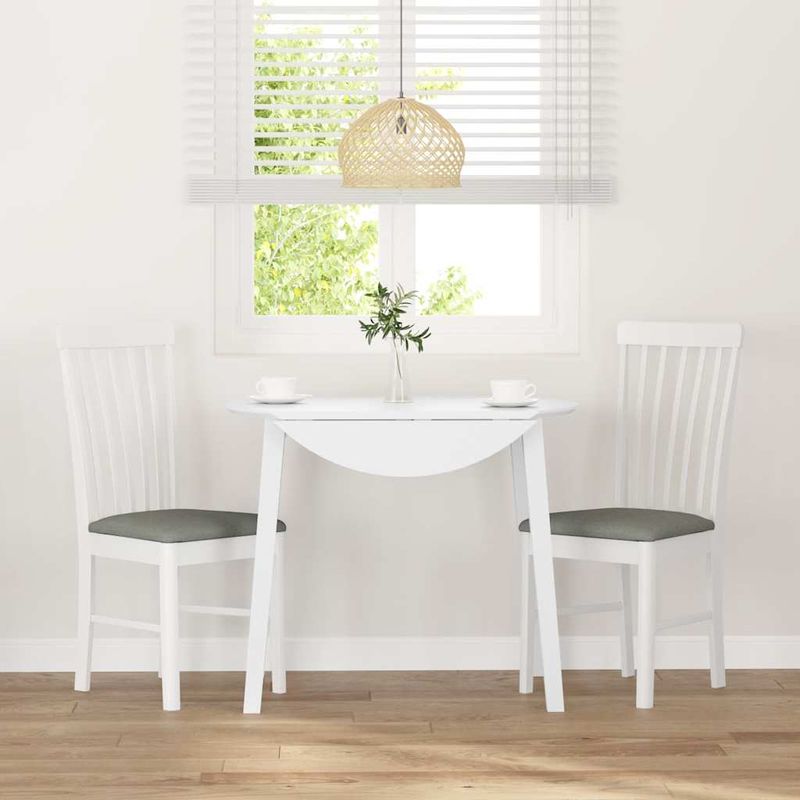 Casa si Gradina - Mobilier - Scaune si fotolii - Scaune - Scaune de sufragerie cu perne 2 buc cauciuc din lemn masiv alb - Infinity.ro