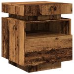 Casa si Gradina - Mobilier - Comode si corpuri - Noptiere - Noptiera cu lumini LED, lemn vechi, 40x39x48,5 cm - Infinity.ro