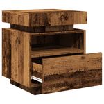 Casa si Gradina - Mobilier - Comode si corpuri - Noptiere - Noptiera cu lumini LED, lemn vechi, 40x39x48,5 cm - Infinity.ro