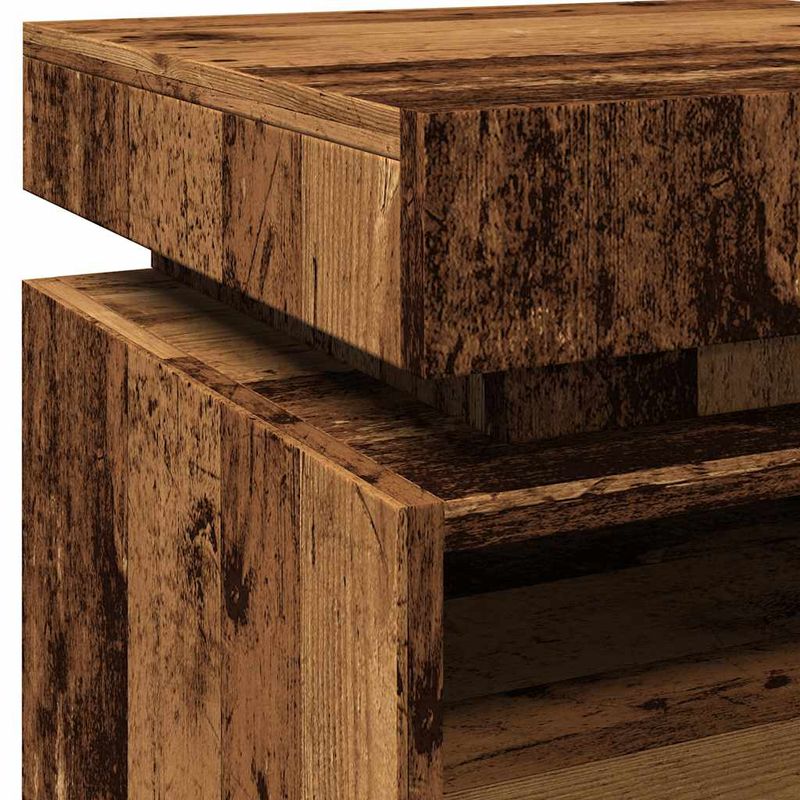 Casa si Gradina - Mobilier - Comode si corpuri - Noptiere - Noptiera cu lumini LED, lemn vechi, 40x39x48,5 cm - Infinity.ro