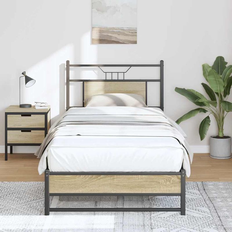 Casa si Gradina - Mobilier - Paturi si accesorii - Paturi - Cadru pat fara saltea, stejar sonoma 80x200 cm lemn prelucrat - Infinity.ro