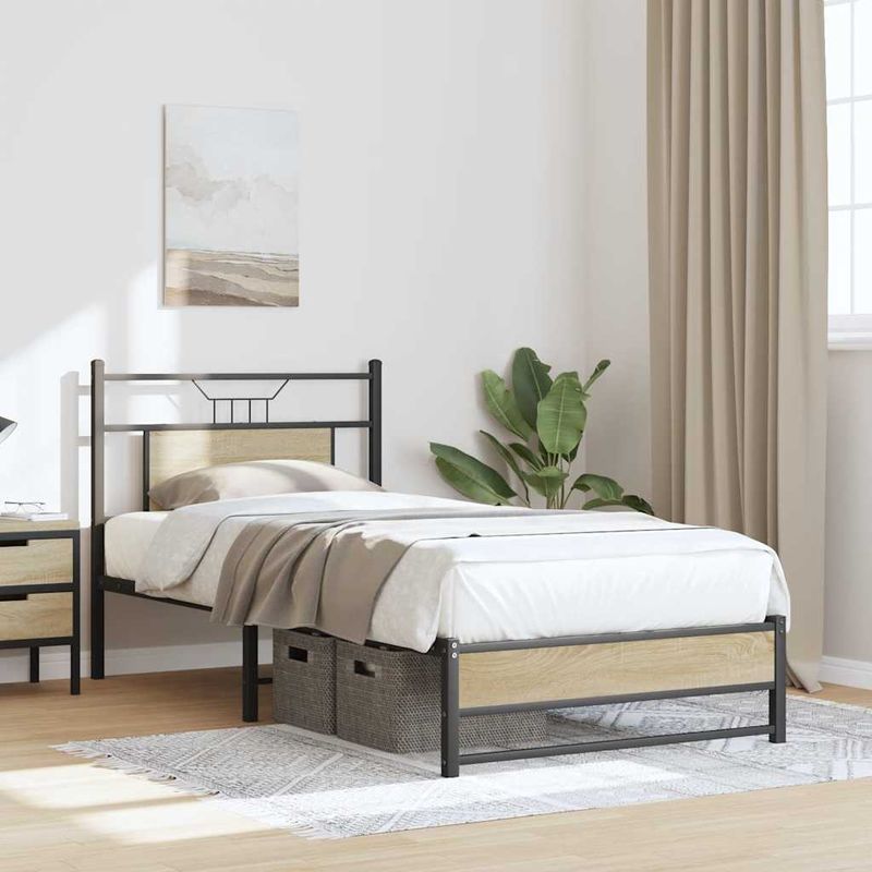 Casa si Gradina - Mobilier - Paturi si accesorii - Paturi - Cadru pat fara saltea, stejar sonoma 80x200 cm lemn prelucrat - Infinity.ro