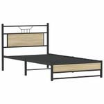 Casa si Gradina - Mobilier - Paturi si accesorii - Paturi - Cadru de pat fara saltea Stejar Sonoma 107x203cm Lemn prelucrat, model cu tăblie de cap și tăblie de picioare joasă dublă - Infinity.ro