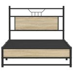 Casa si Gradina - Mobilier - Paturi si accesorii - Paturi - Cadru de pat fara saltea Stejar Sonoma 107x203cm Lemn prelucrat, model cu tăblie de cap și tăblie de picioare joasă dublă - Infinity.ro