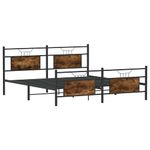 Casa si Gradina - Mobilier - Paturi si accesorii - Paturi - Cadru pat metalic fara saltea, stejar fumuriu, 180x200 cm - Infinity.ro